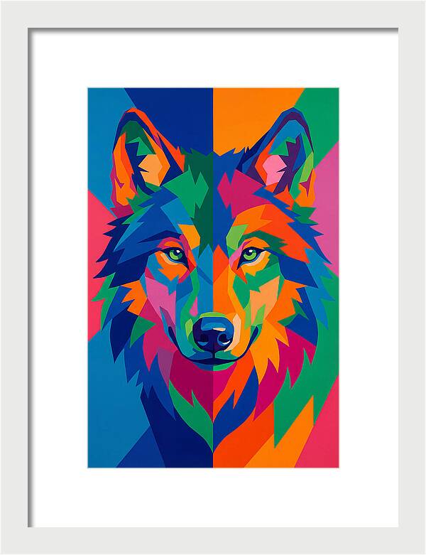 Vibrant Wolf Portrait