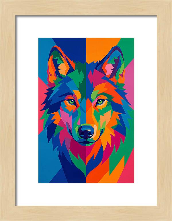 Vibrant Wolf Portrait