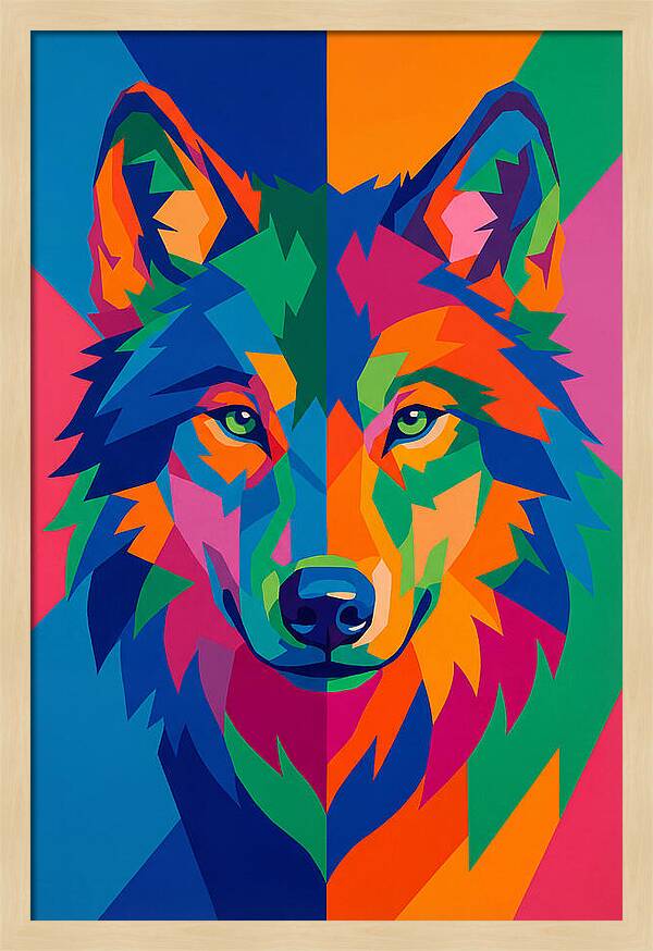 Vibrant Wolf Portrait