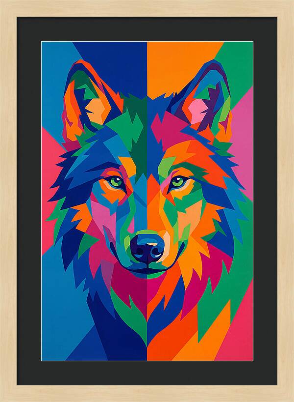 Vibrant Wolf Portrait