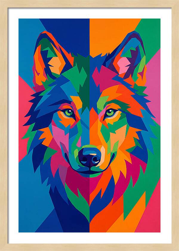 Vibrant Wolf Portrait