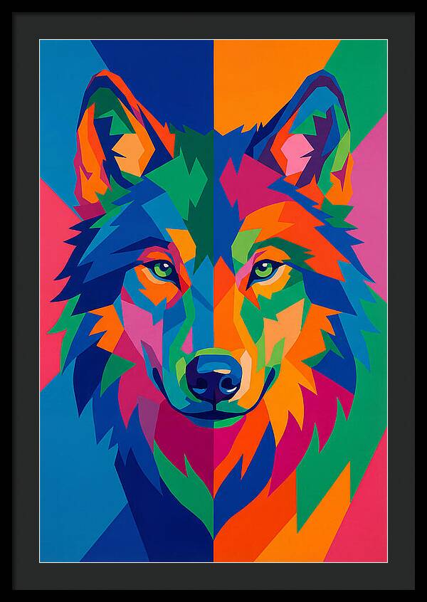 Vibrant Wolf Portrait