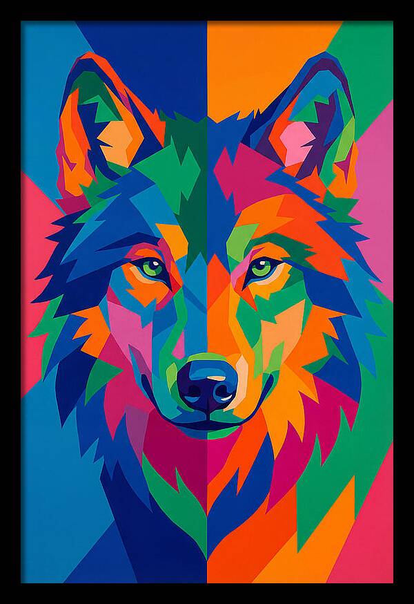 Vibrant Wolf Portrait