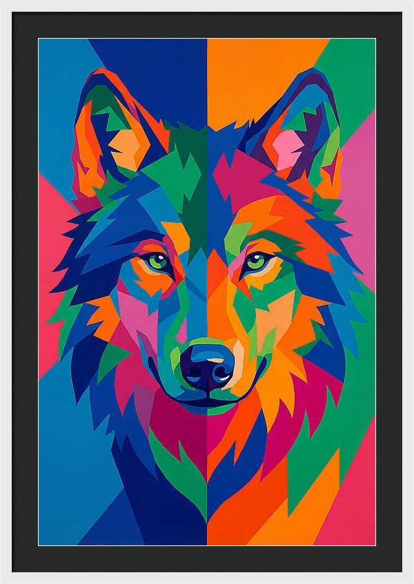 Vibrant Wolf Portrait