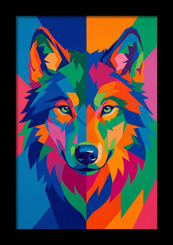 Vibrant Wolf Portrait