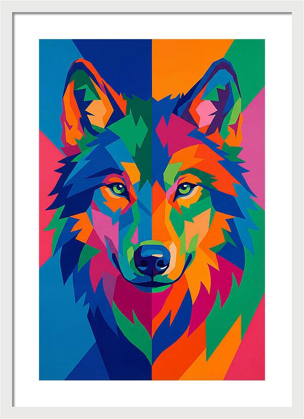 Vibrant Wolf Portrait
