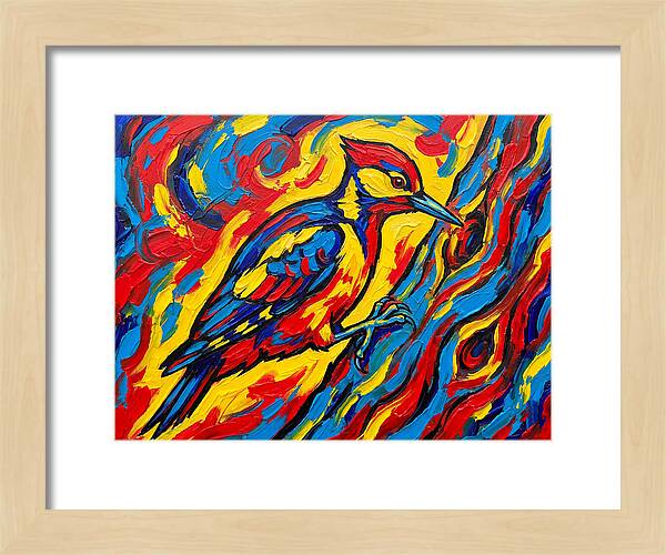 Vibrant Woodpecker In Motion