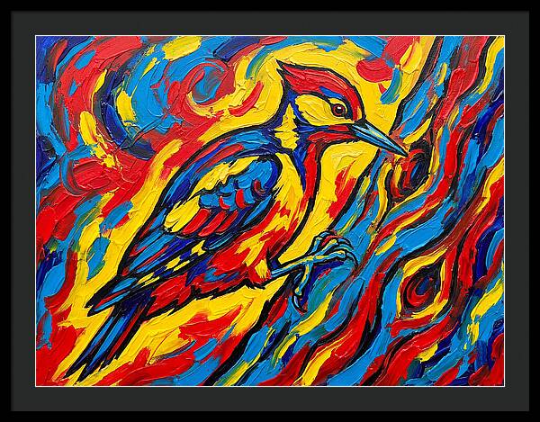 Vibrant Woodpecker In Motion