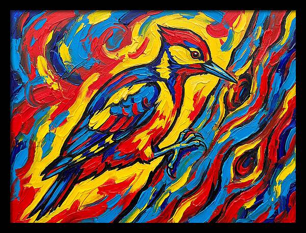 Vibrant Woodpecker In Motion