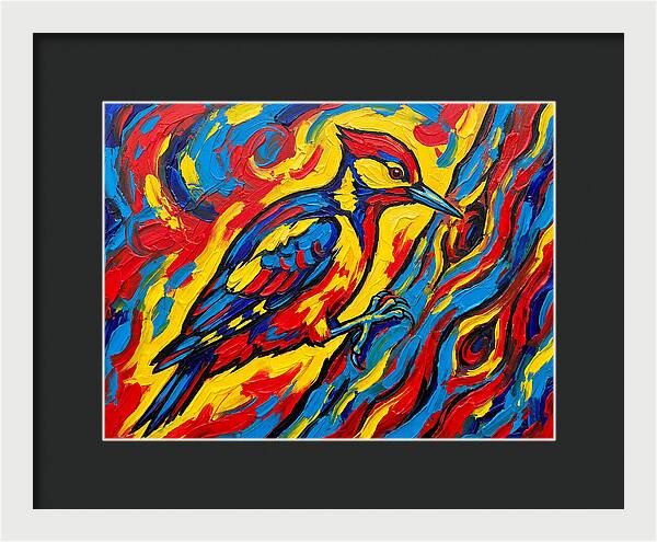 Vibrant Woodpecker In Motion