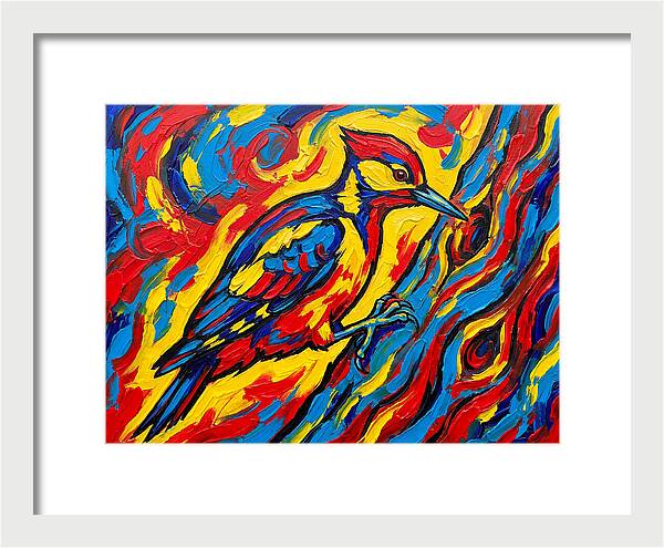 Vibrant Woodpecker In Motion