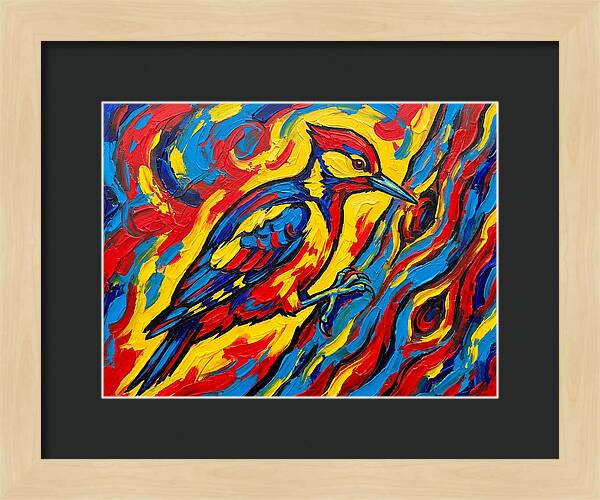 Vibrant Woodpecker In Motion