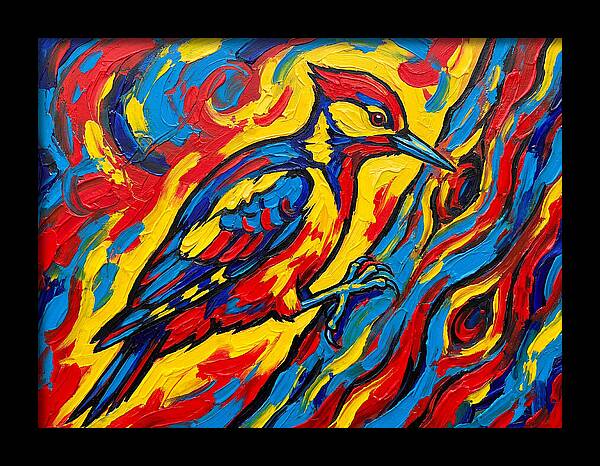 Vibrant Woodpecker In Motion