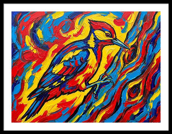 Vibrant Woodpecker In Motion