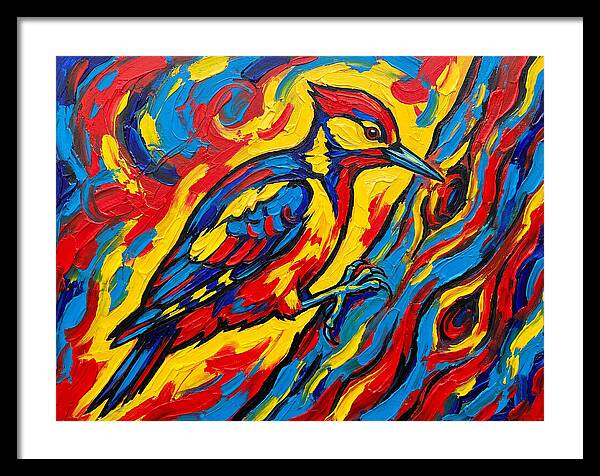 Vibrant Woodpecker In Motion