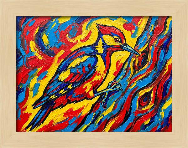 Vibrant Woodpecker In Motion