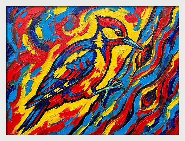 Vibrant Woodpecker In Motion