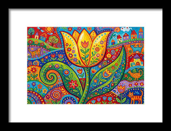 Vibrant Yellow Tulip Landscape
