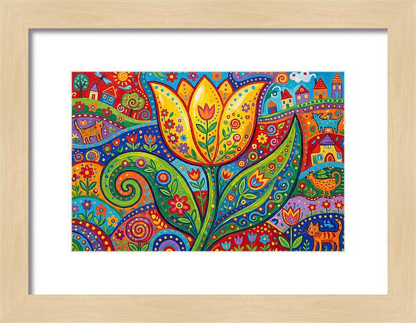 Vibrant Yellow Tulip Landscape