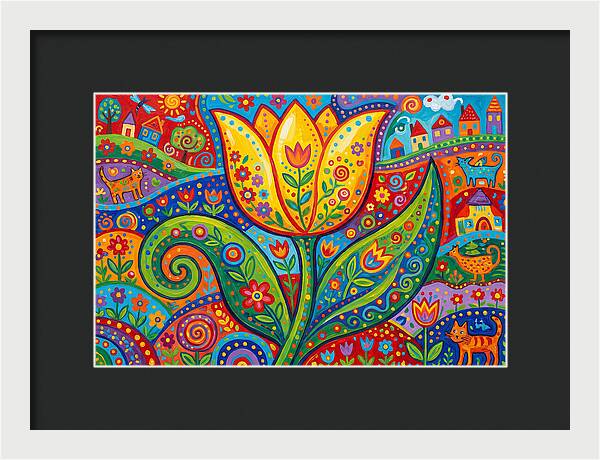 Vibrant Yellow Tulip Landscape