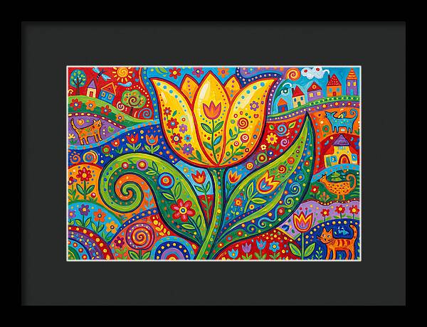 Vibrant Yellow Tulip Landscape