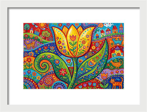 Vibrant Yellow Tulip Landscape