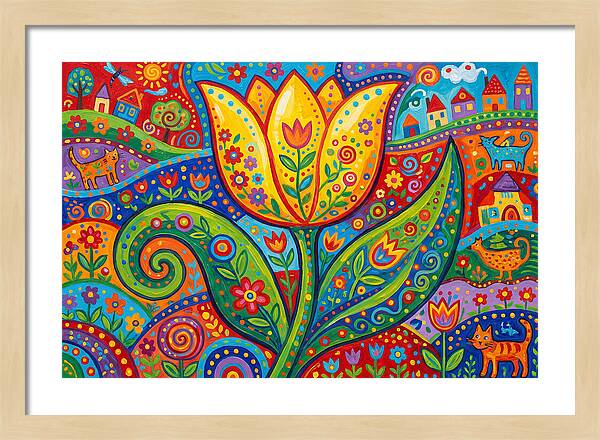Vibrant Yellow Tulip Landscape
