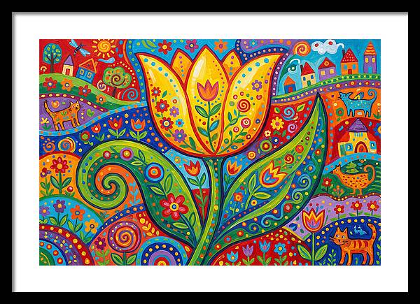 Vibrant Yellow Tulip Landscape
