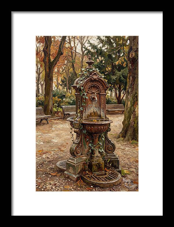 Victorian Drinking Fountain In Autumn