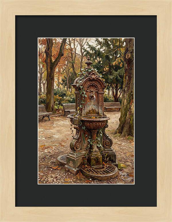 Victorian Drinking Fountain In Autumn