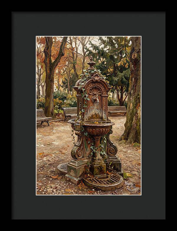 Victorian Drinking Fountain In Autumn