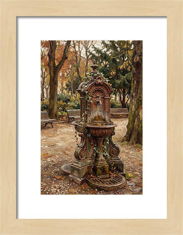 Victorian Drinking Fountain In Autumn
