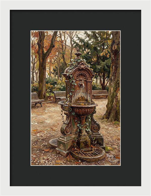 Victorian Drinking Fountain In Autumn