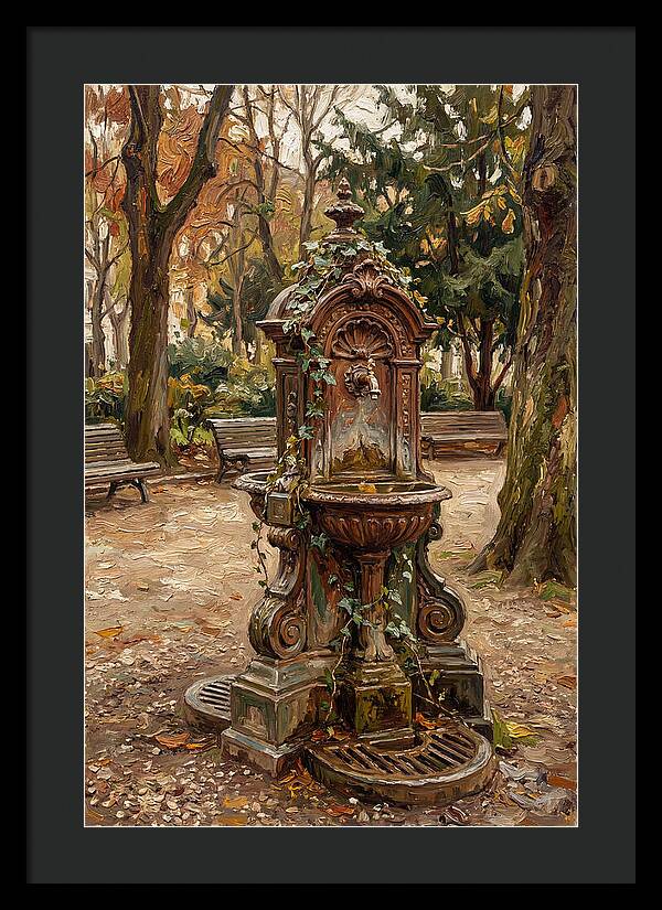 Victorian Drinking Fountain In Autumn