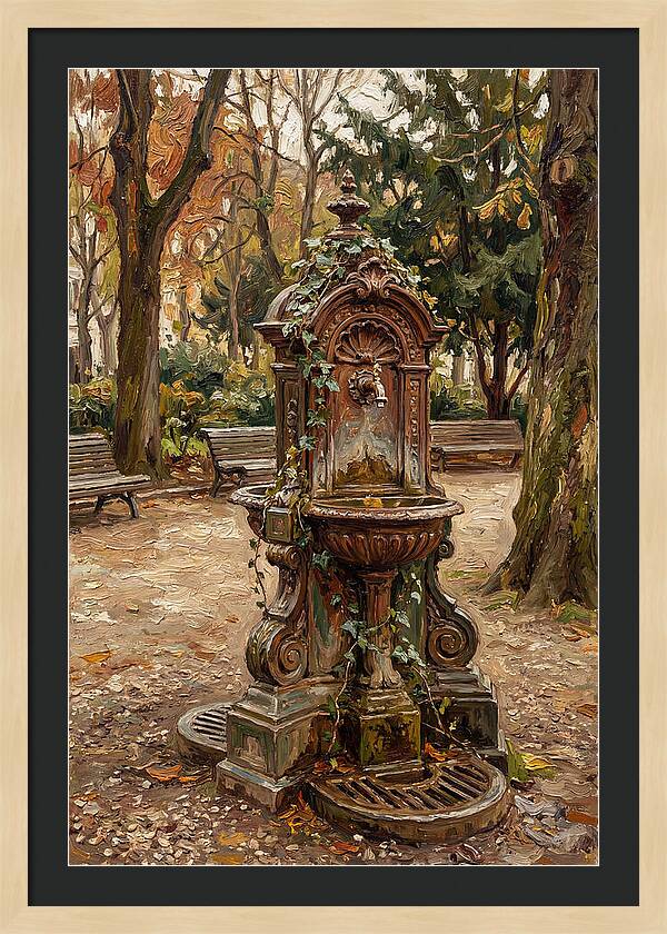 Victorian Drinking Fountain In Autumn