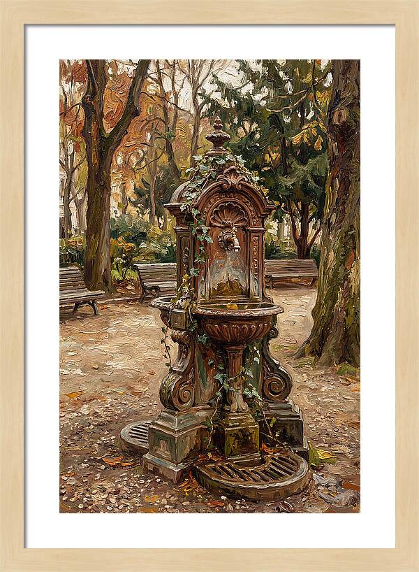 Victorian Drinking Fountain In Autumn