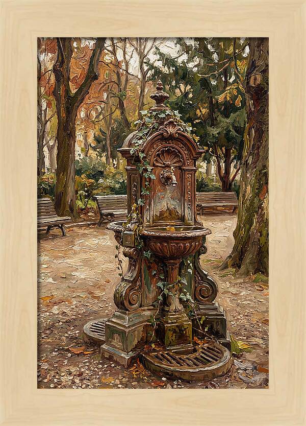 Victorian Drinking Fountain In Autumn