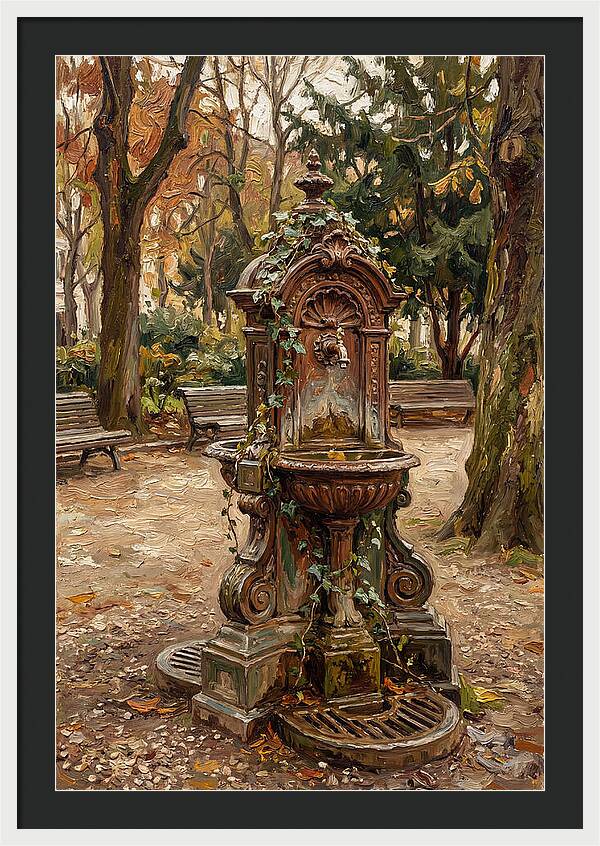 Victorian Drinking Fountain In Autumn