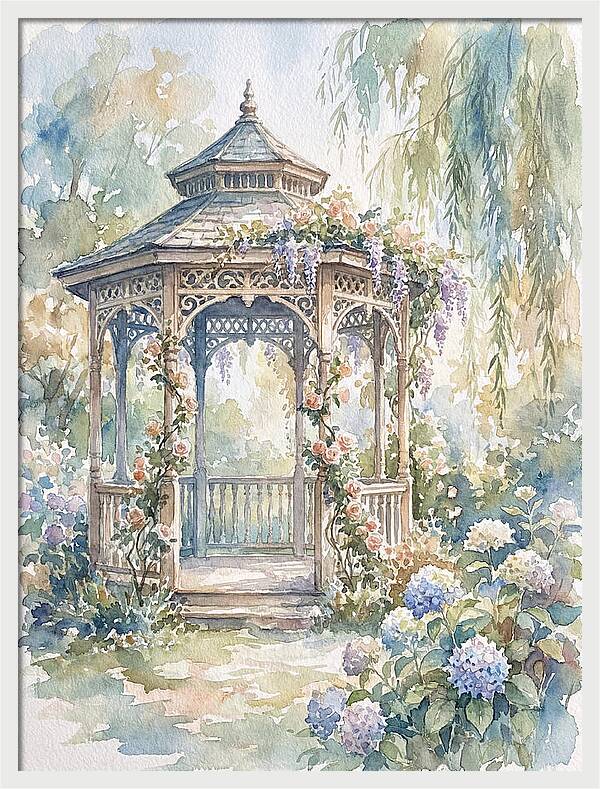 Victorian Gazebo In Bloom