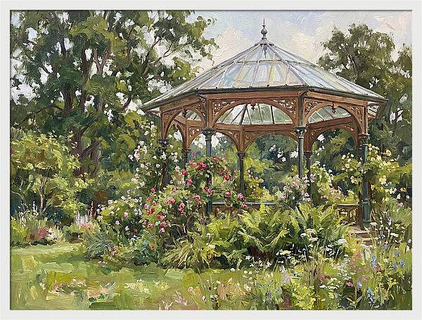 Victorian Gazebo Surrounded By Blooms