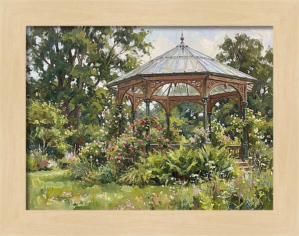 Victorian Gazebo Surrounded By Blooms