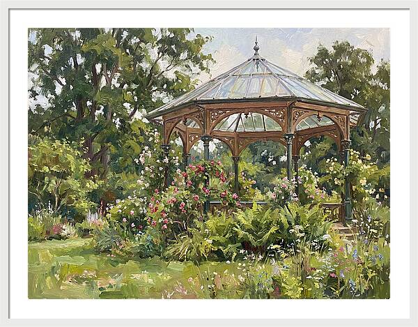 Victorian Gazebo Surrounded By Blooms