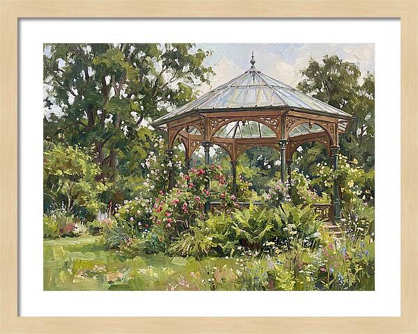 Victorian Gazebo Surrounded By Blooms