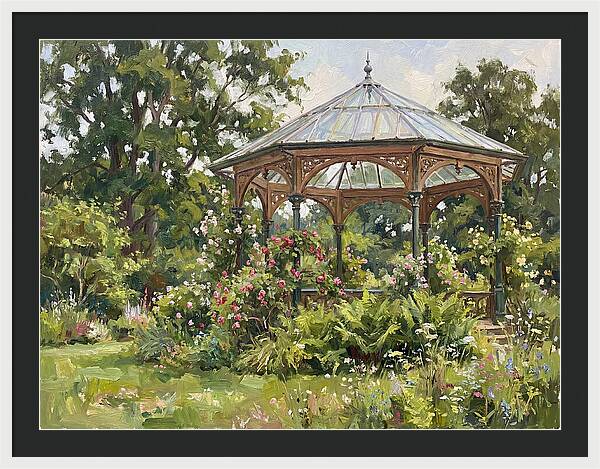 Victorian Gazebo Surrounded By Blooms