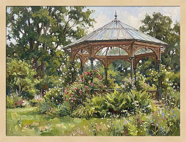Victorian Gazebo Surrounded By Blooms
