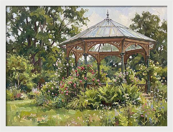 Victorian Gazebo Surrounded By Blooms
