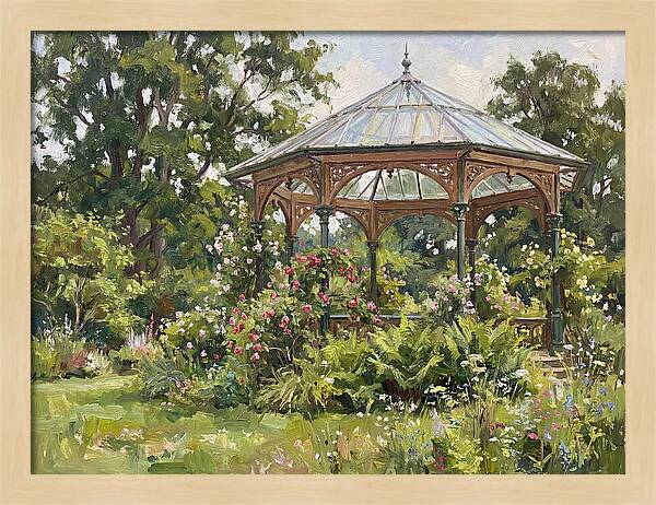 Victorian Gazebo Surrounded By Blooms