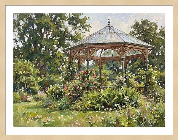 Victorian Gazebo Surrounded By Blooms