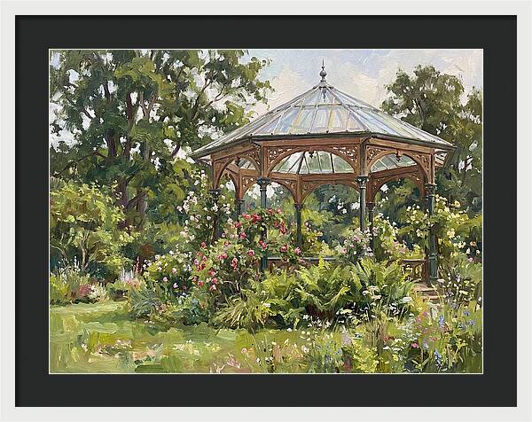 Victorian Gazebo Surrounded By Blooms