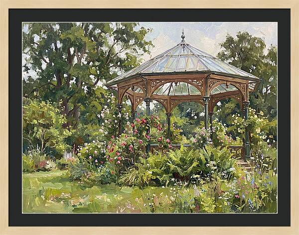 Victorian Gazebo Surrounded By Blooms